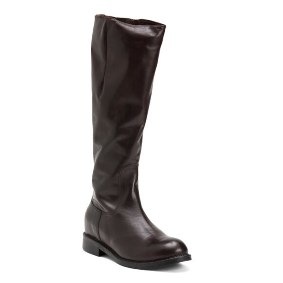 OROSCURO Dark Brown Made In Italy Leather High Shaft Boots - Picture 1 of 2